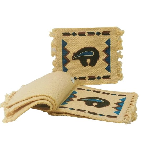 Cloth Coasters El Paso Saddleblanket Co Texas India 7"x6" - Picture 2 of 6